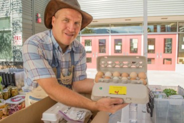 Duane Clark, free range eggs from Country Health Foods, Palmer.